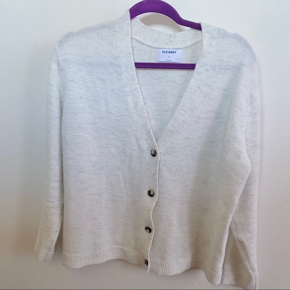 Slouchy Soft-Brushed Button-Front Cardi